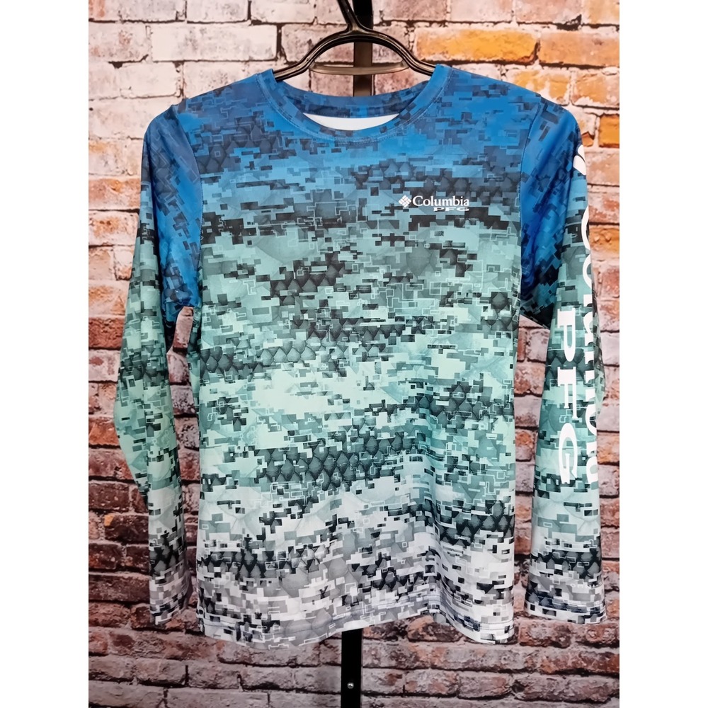 Columbia PFG Fishing Gear DIGITAL Camo CAMOUFLAGE Boys Medium 10/12 Hunting